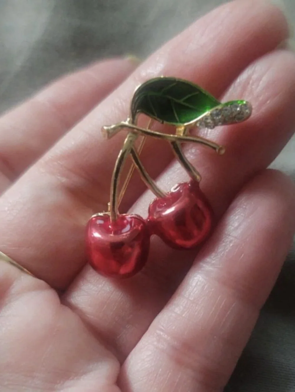 Decorative Cherry Pin Brooch
